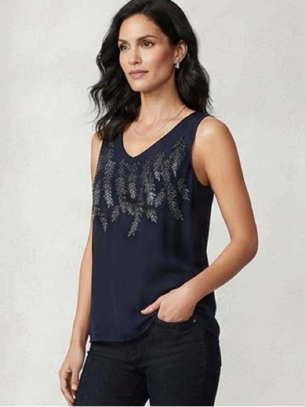 Black beaded tank